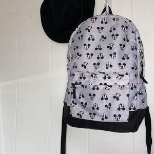 Mickey Mouse Backpack Grey with Mickey faces